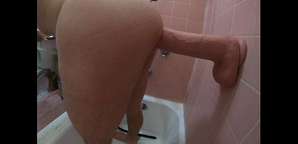  big dildo in the shower